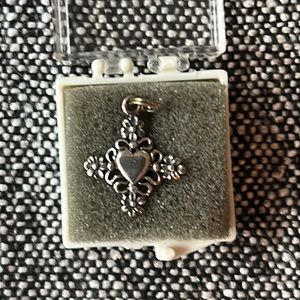 Vtg Heart Cross Pendant/Charm
